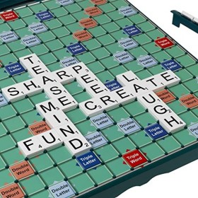 IDEAL Scrabble classique grand imprimé : planche extra large avec texte clair et carreaux de lettres larges | Jeux classiques