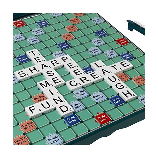 IDEAL Scrabble classique grand imprimé : planche extra large avec texte clair et carreaux de lettres larges | Jeux classiques