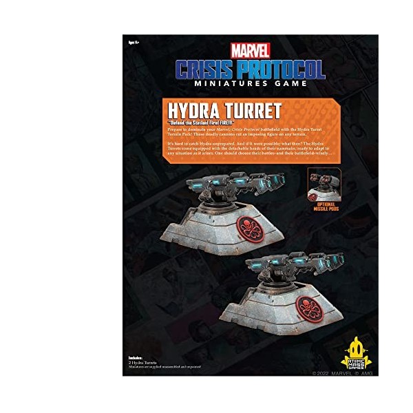 Marvel Crisis Protocol Hydra Turret Terrain Pack,Jeu de combat miniatures,Jeu de stratégie pour adultes,À partir de 14 ans,2 