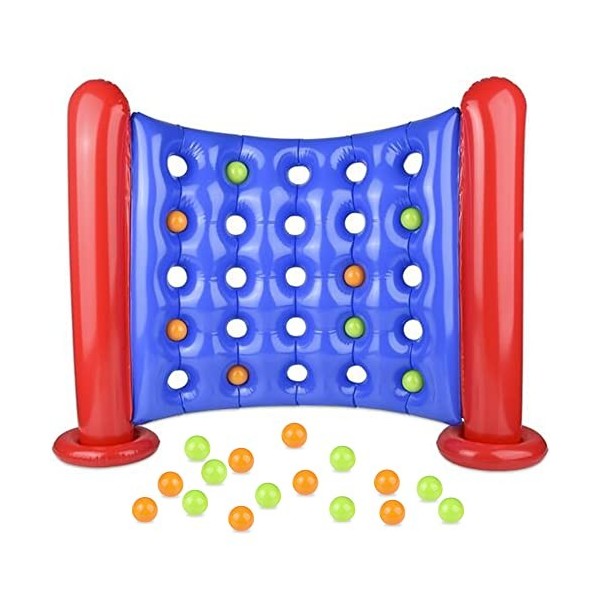 ArtCreativity Jeu géant gonflable de 10,2 cm par rangée – Plateau de jeu gonflable avec 24 balles – Activité de fête amusante