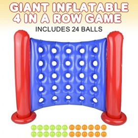 ArtCreativity Jeu géant gonflable de 10,2 cm par rangée – Plateau de jeu gonflable avec 24 balles – Activité de fête amusante