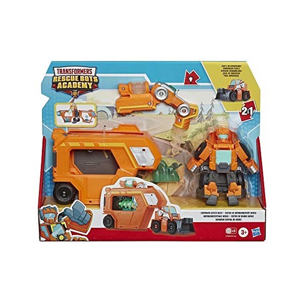 Transformers Playskool Rescue Bots Academy - Robot Secouriste Wedge et Remorque électronique de 11 cm