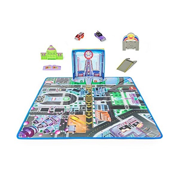 PAW PATROL LE FILM - TAPIS DE JEU 2 VÉHICULES TRUE METAL - Tapis de Jeu Avec 2 Véhicules Métal Exclusifs du Film Pat Patroui