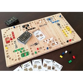 LEDELIRANT Jeu de société Familial de TAC-TIK de 2 à 6 Joueurs, 7 Ans et +, Plateau modulable magnétique, Fabrication Artisan