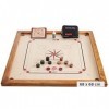 Ubergames Carrom Board Set compact 4 kg – Bois dur écologique de qualité supérieure – Kit complet avec disques et poudre offi