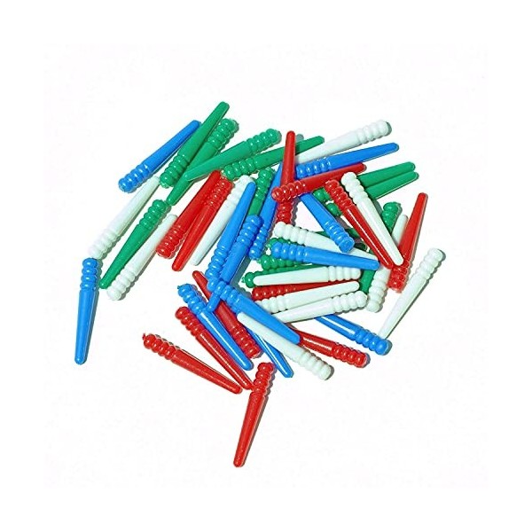 WE Games 48 Standard Plastic Cribbage Pegs w/ a Tapered Design in 4 colors - Red, Blue, Green & White
