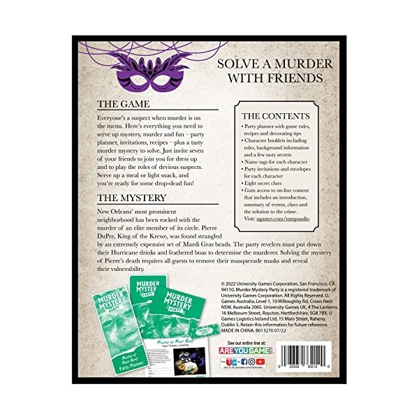 Murder Mystery Party Game-Murder at Mardi Gras