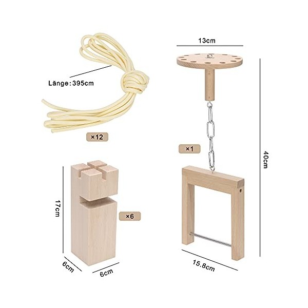 ideen.kollektiv Fröbelturm Jeu de société – Jeu dempilage en bois de hêtre pour jusquà 24 joueurs – Jeu de construction dé