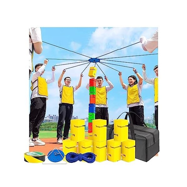 Jeux De Travail Déquipe, Jeux Dempilage De Blocs, Fête danniversaire/journée Sportive Scolaire/activités De Plein Air pour