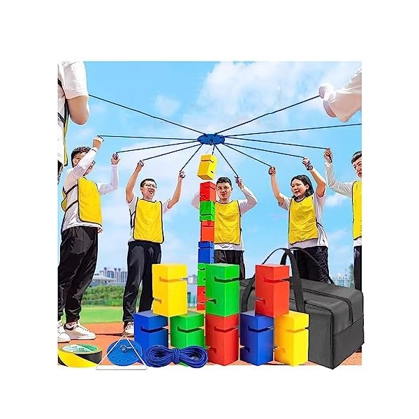 Jeux De Travail Déquipe, Jeux Dempilage De Blocs, Fête danniversaire/journée Sportive Scolaire/activités De Plein Air pour