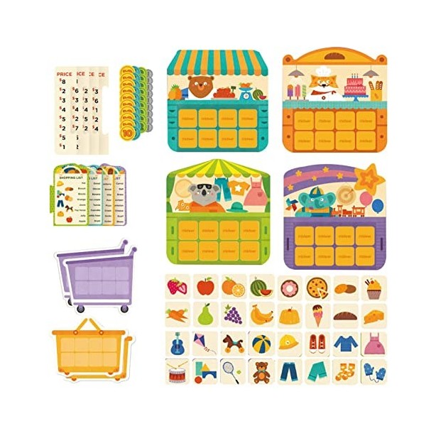 thoran 5 Pcs liste Courses, mémoire dachat, Jigsaw Puzzle Board Jouets pour Les Enfants pour Les Aider à Acheter des Aliment