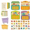 thoran 5 Pcs liste Courses, mémoire dachat, Jigsaw Puzzle Board Jouets pour Les Enfants pour Les Aider à Acheter des Aliment