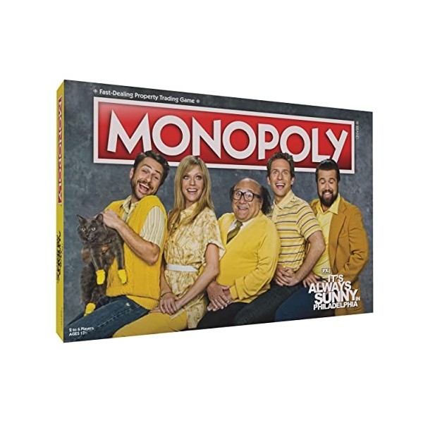 Monopoly Its Always Sunny in Philadelphia | Jeu de société Monopoly sous licence officielle | Sitcom FX primé
