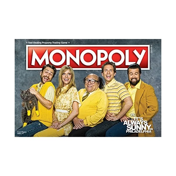 Monopoly Its Always Sunny in Philadelphia | Jeu de société Monopoly sous licence officielle | Sitcom FX primé
