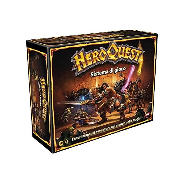Hasbro Gaming - Avalon Hill, Heroquest, Jeu daventure Fantasy de Style Dungeon Crawler avec Plus de 65 Miniatures, à partir 