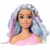 Barbie Poupée Tête À Coiffer Contes De Fées avec Cheveux Féeriques Couleur Pastel Et 20 Accessoires, Jeu De Coiffure, Jouet E