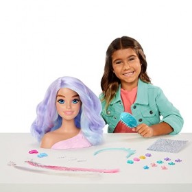 Barbie Poupée Tête À Coiffer Contes De Fées avec Cheveux Féeriques Couleur Pastel Et 20 Accessoires, Jeu De Coiffure, Jouet E