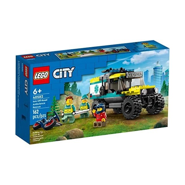 LEGO 40582 City 4x4 Ambulance Rescue Édition limitée 2023 6+ 162 pièces avec véhicule tout-terrain cool et 3 figurines