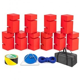 Jeux De Jour sur Le Terrain, Jeux Dempilement De Blocs pour Adultes Et Enfants, Jeux De Coordination œil-Main Size:10pcs,Col