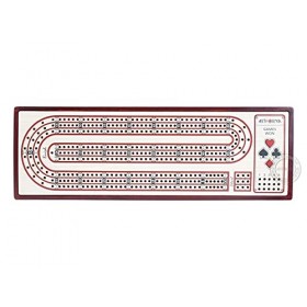House of Cribbage - Artfornia Series – Planche de cricket en bois en forme de lettre E avec 3 rails continus avec des pinces 