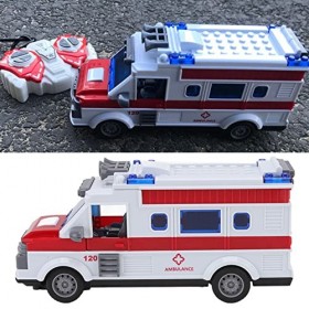 Arsor Jouet Dambulance, Échelle 1:30 Véhicule durgence Anti-Collision Ambulance Jouet pour Tout-Petits avec Télécommande de