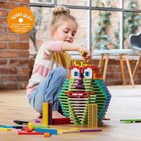 Bioblo Big Box Multi-Mix avec 340 Cubes en Bois | Cubes en Bois durables pour Enfants à partir de 3 Ans | Jouets en Bois pour