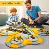 TOMMYHOME Jouet de course avec voiture électrique, train de traction flexible pour enfants, jeu dautoroute pour garçons et f