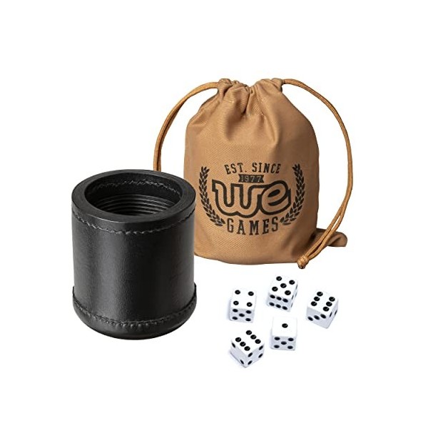 WE Games Nous Avons Jeux en Acajou Cuir Professional Dice Cup avec revêtement en Caoutchouc nervurée