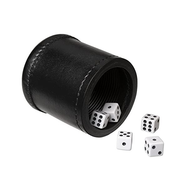 WE Games Nous Avons Jeux en Acajou Cuir Professional Dice Cup avec revêtement en Caoutchouc nervurée