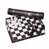 QIAOLI Échecs Statunton Chess Portable Plastic International Échecs internationaux Ensemble avec des chessons en Cuir pliants