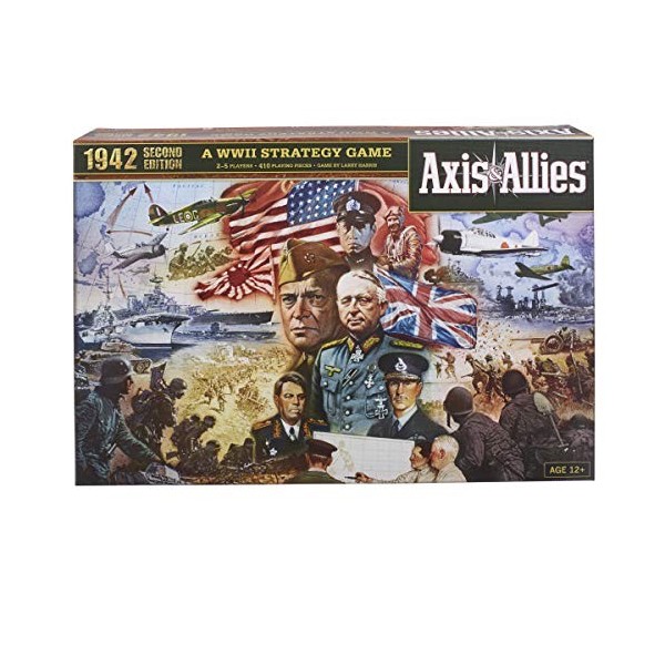 Hasbro Gaming Avalon Hill Axis & Allies 1942 Second Edition WWII Strategy Board Game, with Extra Large Gameboard, Ages 12 and