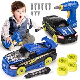 REMOKING Jouet pour enfants pour garçons et filles - Voiture de course amovible - Jouet de construction - 26 pièces - Jouet d