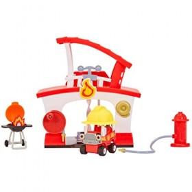 Little Tikes Lets Go Cozy Coupe Caserne Camion, Casque de Pompier, 1 Barbecue Grill & 1 borne Incendie-Dès 3 Ans, 661310EUC