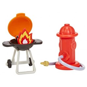 Little Tikes Lets Go Cozy Coupe Caserne Camion, Casque de Pompier, 1 Barbecue Grill & 1 borne Incendie-Dès 3 Ans, 661310EUC