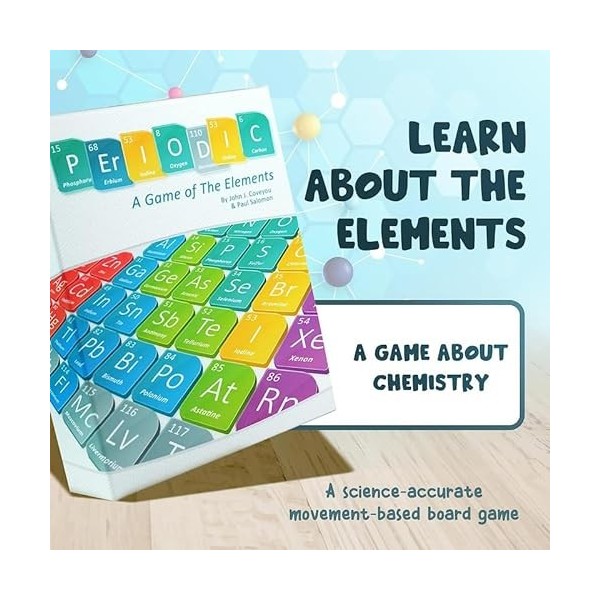 Jeu de société périodique des éléments – Jouet éducatif en Chimie pour Enfants – 2–5 Joueurs à partir de 10 Ans – Jeu Rapide 