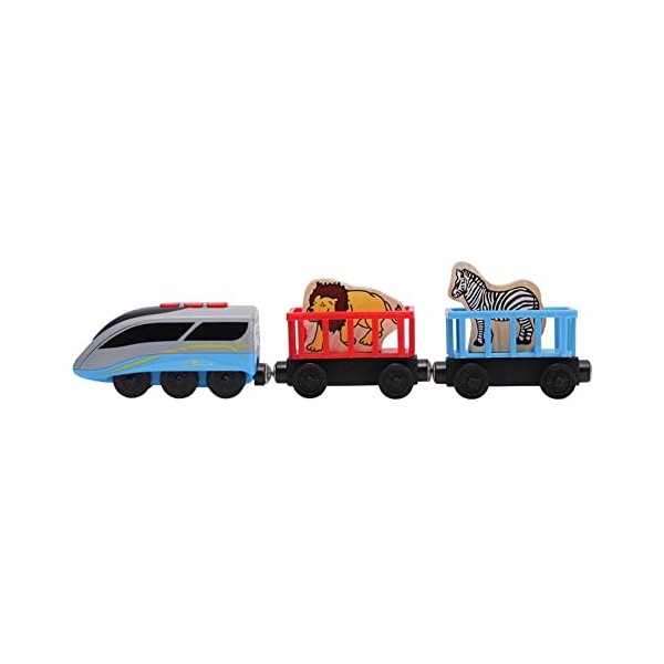 ISAKEN Locomotive électrique - Train en bois - Jouet pour enfants - Jouet à grande vitesse - Cadeau pour enfants, filles, gar