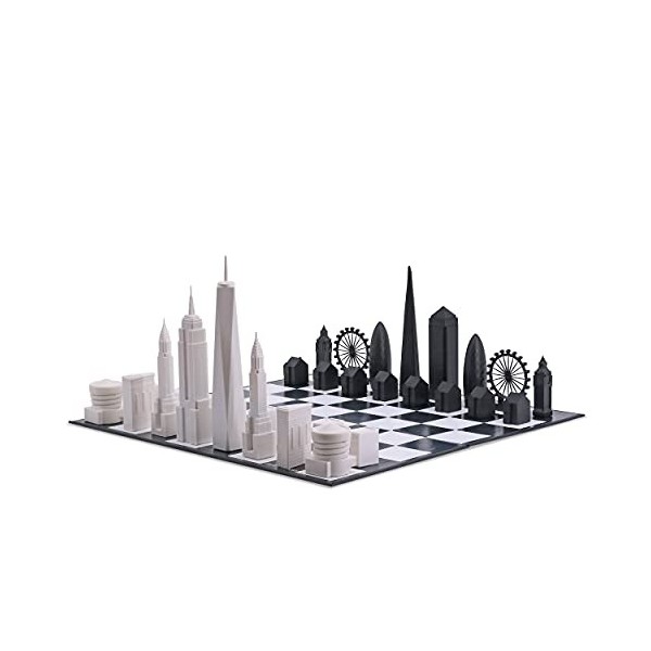 Skyline Chess - Édition spéciale Londres vs New York avec plateau de jeu pliable 