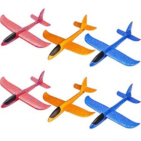 SGBETTER Lot de 6 avions en mousse pour activités de plein air, jeux de sport, cadeaux danniversaire