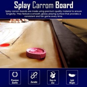 Splay Planche de carrom Champion fabriquée en contreplaqué de qualité supérieure, la carrom est légère et peut être facilemen