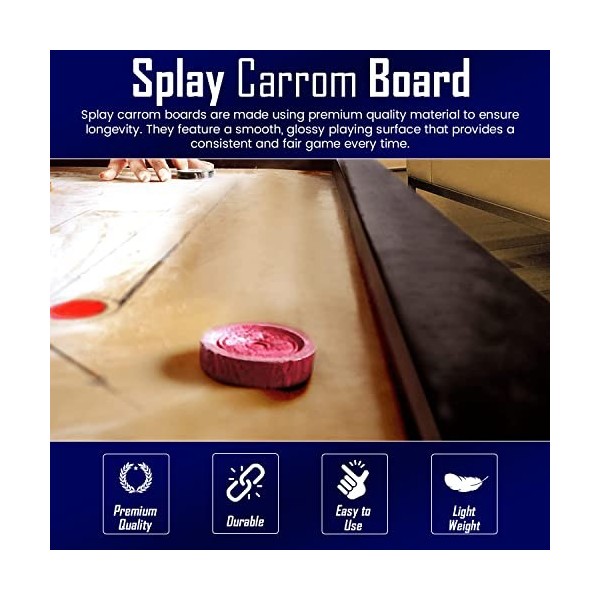 Splay Planche de carrom Champion fabriquée en contreplaqué de qualité supérieure, la carrom est légère et peut être facilemen