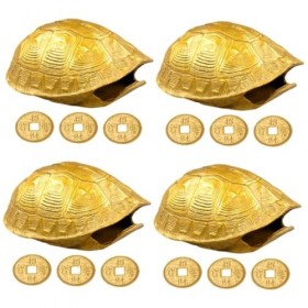 ibasenice 4 Ensembles De Coquille De Tortue Outil De Divination Pièces De Monnaie Chinoises Ameublement De Bureau Clé du Père
