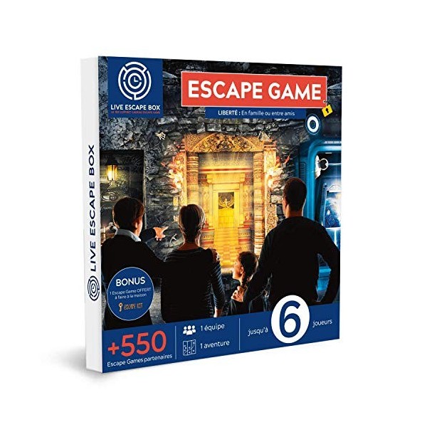 Live Escape Box - Coffret Cadeau Escape Game 5 ou 6 Joueurs