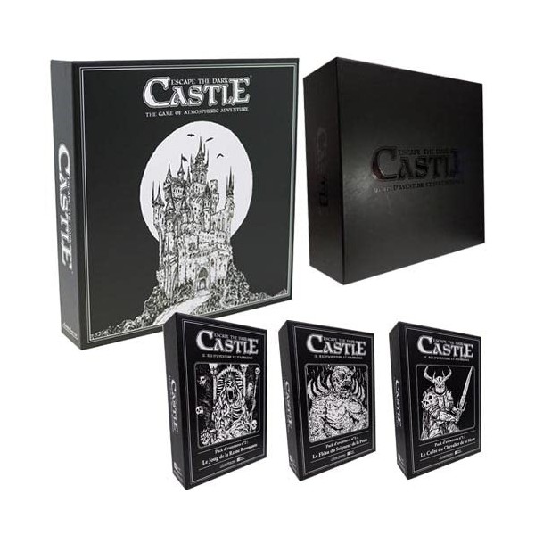PKGamePack Collector Escape The Dark Castle Le Jeu de Base + 3 Extensions+ La Maxi-Boite Collector - Version Française