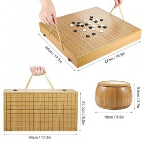 DONTZ Ensemble de Jeu de société Portable Go en Bois Ensemble de Jeu de société Go Jeu déchecs avec boîte de Rangement Jeu d