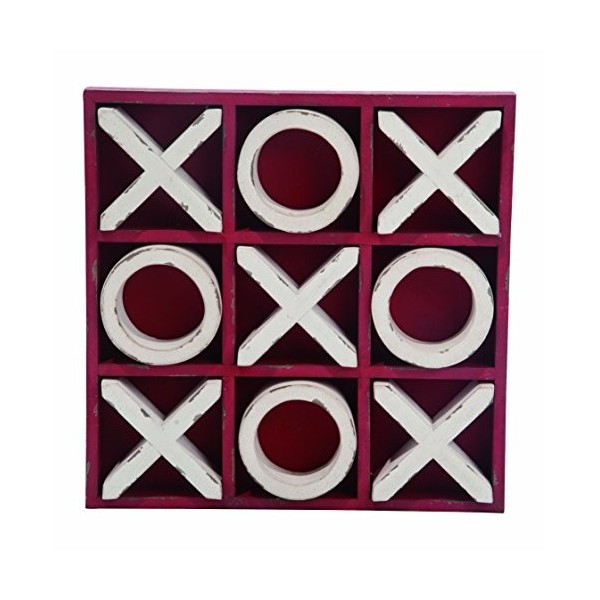 Transpac Red Wood Grand jeu Spring Tic Tac Toe