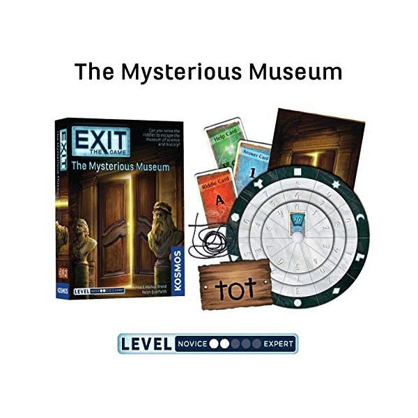 EXIT : The Game Escape Room Lot de 4 dessous-de-verre à roulettes hantées, trésor enflammé, musée mystérieux, maison de devin