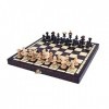 QIAOLI Échecs Ensemble déchecs internationaux en Bois de hêtre de Style européen Portable Pliage déchecs de Jeu de Jeu de d