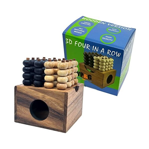 Connect Four 3D Wooden Strategy Game