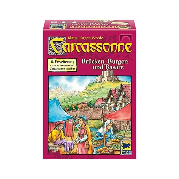 Schmidt Spiele Hans im Glück 48201 Jeu Carcassonne 8. Erweiterung « Brücken, Burgen und Basare » 8ème Extension « Bazars, po