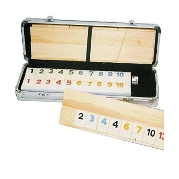 Deluxe Rummy with Wooden Racks in Aluminum Case